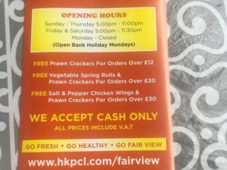 Fair View Chinese English Takeaway